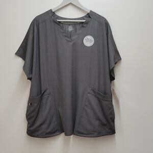 Cuddl Duds Climate Right V Neck Scrub Top Short Sleeve Women's Size 3X